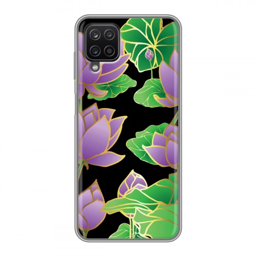 Дизайнерский пластиковый чехол для Samsung Galaxy A12 Люксовые цветы