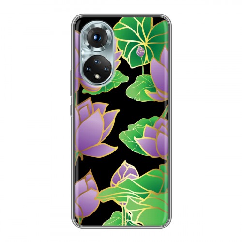Дизайнерский силиконовый с усиленными углами чехол для Huawei Honor 50 Люксовые цветы