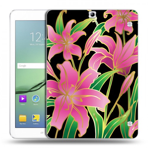 Дизайнерский силиконовый чехол для Samsung Galaxy Tab S2 9.7 Люксовые цветы
