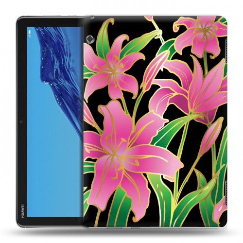 Дизайнерский силиконовый чехол для Huawei MediaPad T5 Люксовые цветы
