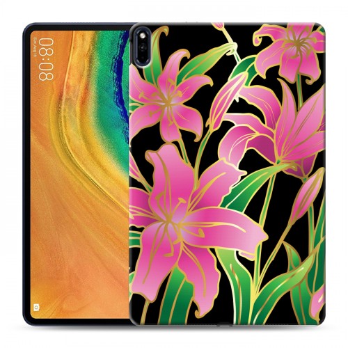 Дизайнерский силиконовый с усиленными углами чехол для Huawei MatePad Pro Люксовые цветы