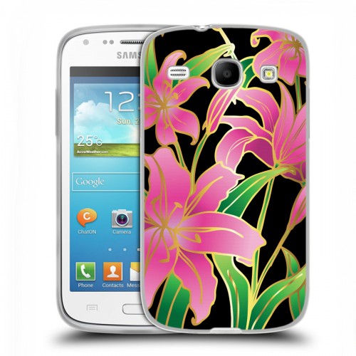 Дизайнерский силиконовый чехол для Samsung Galaxy Core Люксовые цветы