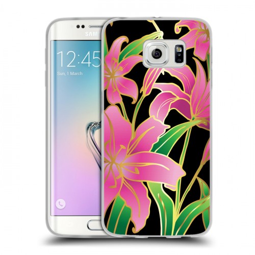 Дизайнерский пластиковый чехол для Samsung Galaxy S6 Edge Люксовые цветы