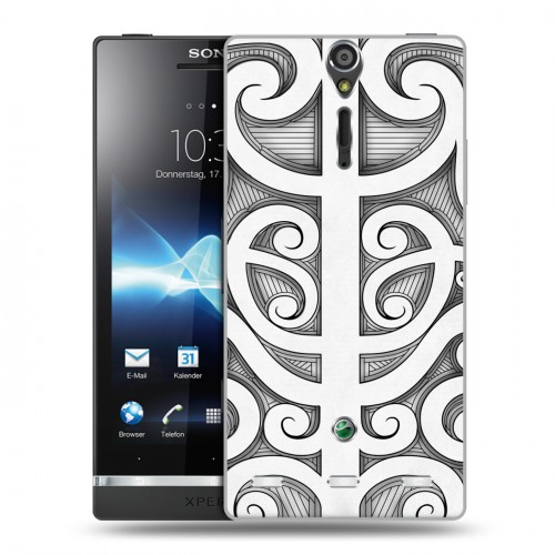 Дизайнерский пластиковый чехол для Sony Xperia S Татуировки Маори