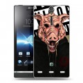 Дизайнерский пластиковый чехол для Sony Xperia S Бандитские маски