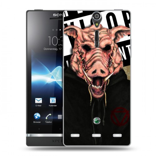 Дизайнерский пластиковый чехол для Sony Xperia S Бандитские маски