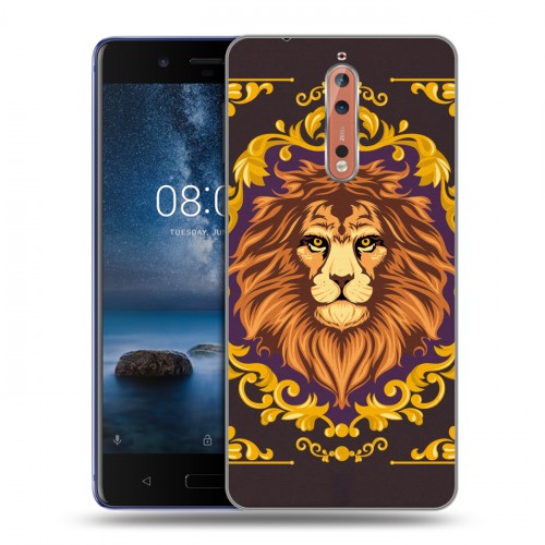 Дизайнерский пластиковый чехол для Nokia 8 Животные Барокко