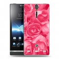 Дизайнерский пластиковый чехол для Sony Xperia S Монохромные цветы