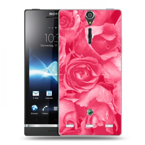 Дизайнерский пластиковый чехол для Sony Xperia S Монохромные цветы