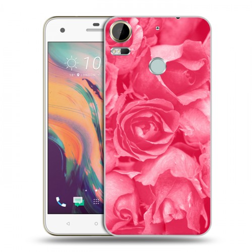 Дизайнерский силиконовый чехол для HTC Desire 10 Pro Монохромные цветы