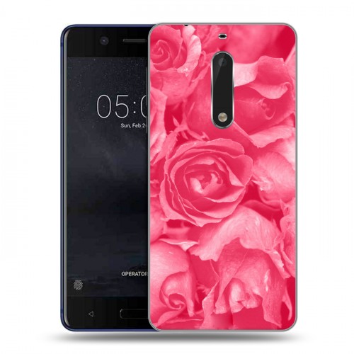 Дизайнерский пластиковый чехол для Nokia 5 Монохромные цветы