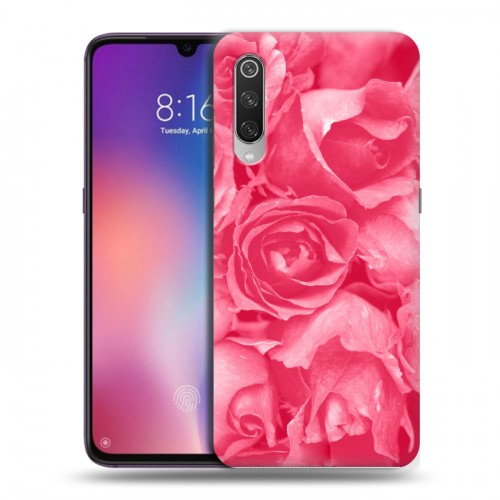 Дизайнерский силиконовый с усиленными углами чехол для Xiaomi Mi9 Монохромные цветы