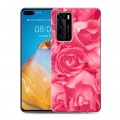 Дизайнерский силиконовый с усиленными углами чехол для Huawei P40 Монохромные цветы