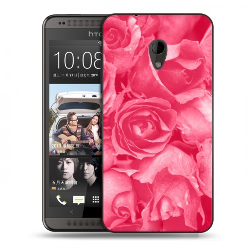 Дизайнерский силиконовый чехол для HTC Desire 700 Монохромные цветы