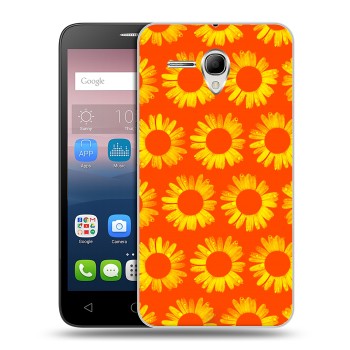 Дизайнерский силиконовый чехол для Alcatel One Touch POP 3 5.5 Монохромные цветы (на заказ)