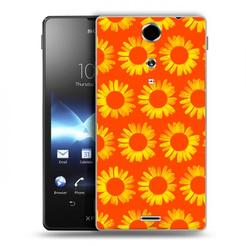 Дизайнерский пластиковый чехол для Sony Xperia TX Монохромные цветы