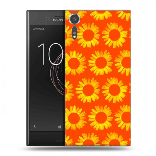 Дизайнерский пластиковый чехол для Sony Xperia XZs Монохромные цветы