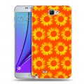 Дизайнерский пластиковый чехол для Samsung Galaxy Note 2 Монохромные цветы