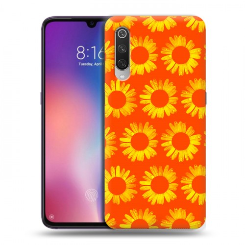 Дизайнерский силиконовый с усиленными углами чехол для Xiaomi Mi9 Монохромные цветы