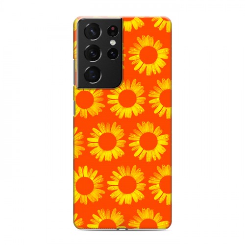 Дизайнерский пластиковый чехол для Samsung Galaxy S21 Ultra Монохромные цветы