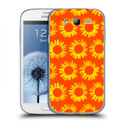 Дизайнерский пластиковый чехол для Samsung Galaxy Grand Монохромные цветы
