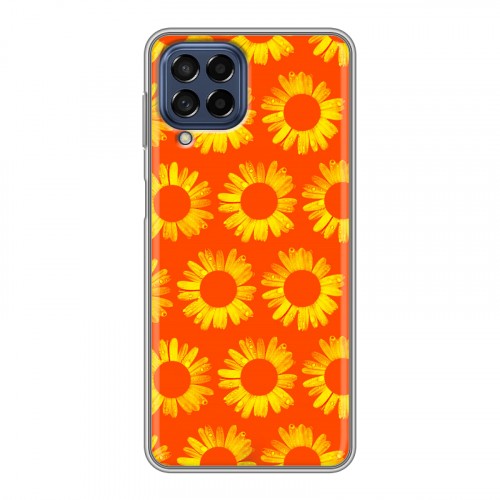Дизайнерский пластиковый чехол для Samsung Galaxy M53 5G Монохромные цветы