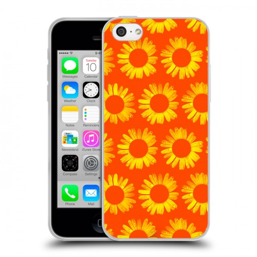 Дизайнерский пластиковый чехол для Iphone 5c Монохромные цветы