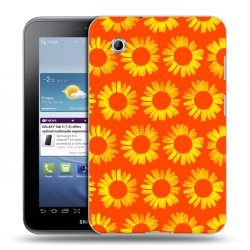 Дизайнерский силиконовый чехол для Samsung Galaxy Tab 2 7.0 Монохромные цветы