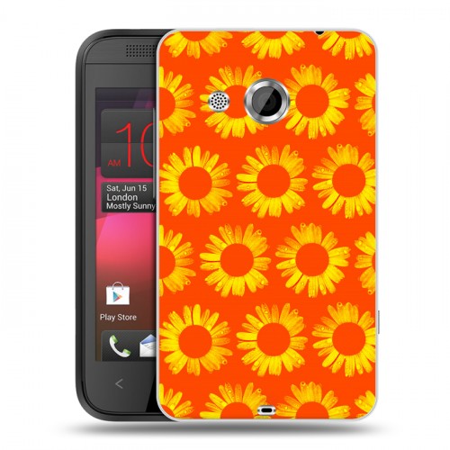 Дизайнерский пластиковый чехол для HTC Desire 200 Монохромные цветы