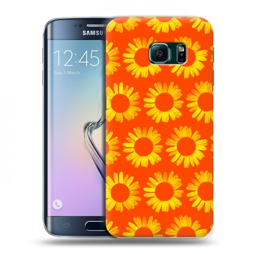 Дизайнерский пластиковый чехол для Samsung Galaxy S6 Edge Монохромные цветы