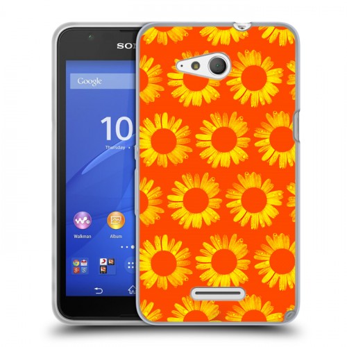 Дизайнерский пластиковый чехол для Sony Xperia E4g Монохромные цветы