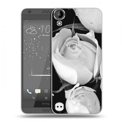 Дизайнерский пластиковый чехол для HTC Desire 530 Монохромные цветы