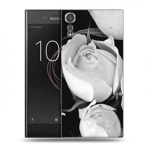 Дизайнерский пластиковый чехол для Sony Xperia XZs Монохромные цветы