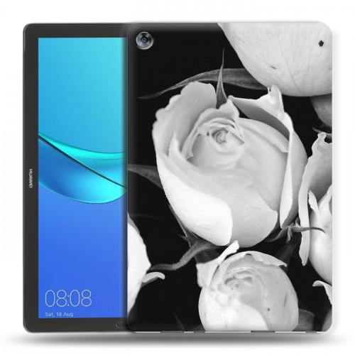 Дизайнерский силиконовый чехол для Huawei MediaPad M5 10.8 Монохромные цветы