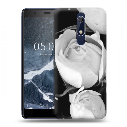 Дизайнерский пластиковый чехол для Nokia 5.1 Монохромные цветы