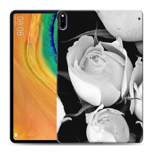 Дизайнерский силиконовый с усиленными углами чехол для Huawei MatePad Pro Монохромные цветы