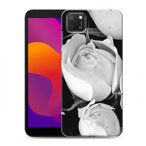Дизайнерский силиконовый с усиленными углами чехол для Huawei Honor 9S Монохромные цветы