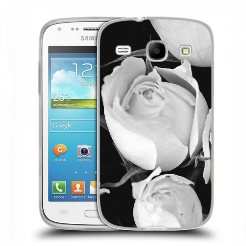 Дизайнерский пластиковый чехол для Samsung Galaxy Core Монохромные цветы