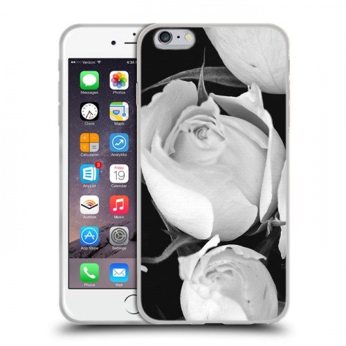 Дизайнерский силиконовый чехол для Iphone 6 Plus/6s Plus Монохромные цветы