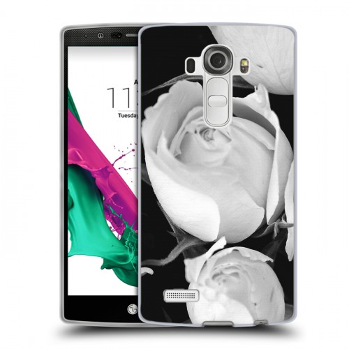Дизайнерский силиконовый чехол для LG G4 Монохромные цветы
