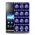 Дизайнерский пластиковый чехол для Sony Xperia S Монохромные цветы