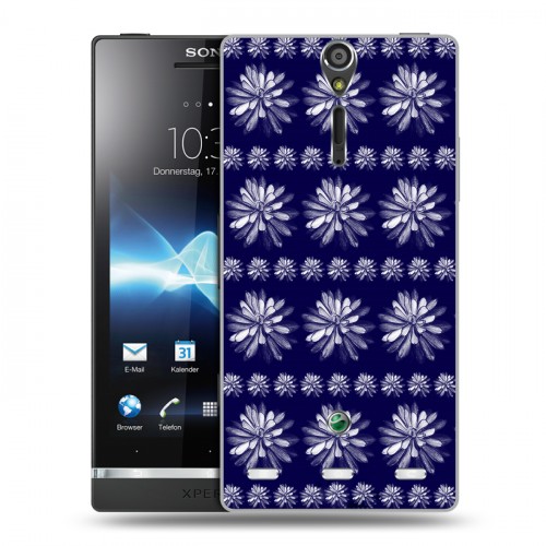 Дизайнерский пластиковый чехол для Sony Xperia S Монохромные цветы