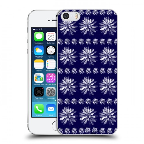 Дизайнерский пластиковый чехол для Iphone 5s Монохромные цветы