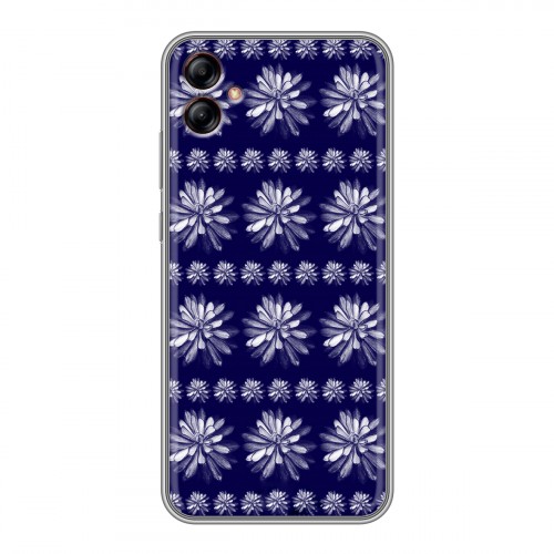 Дизайнерский силиконовый с усиленными углами чехол для Samsung Galaxy A04e Монохромные цветы