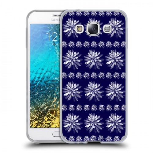 Дизайнерский пластиковый чехол для Samsung Galaxy E5 Монохромные цветы