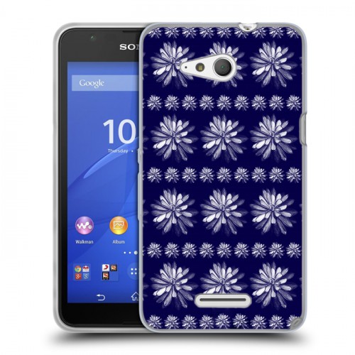 Дизайнерский пластиковый чехол для Sony Xperia E4g Монохромные цветы