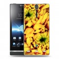 Дизайнерский пластиковый чехол для Sony Xperia S Монохромные цветы