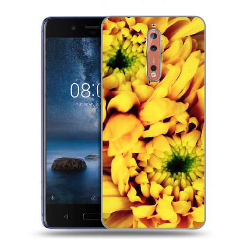 Дизайнерский пластиковый чехол для Nokia 8 Монохромные цветы