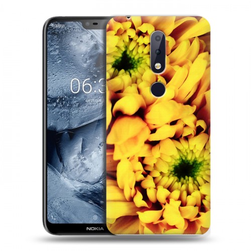 Дизайнерский пластиковый чехол для Nokia 6.1 Plus Монохромные цветы