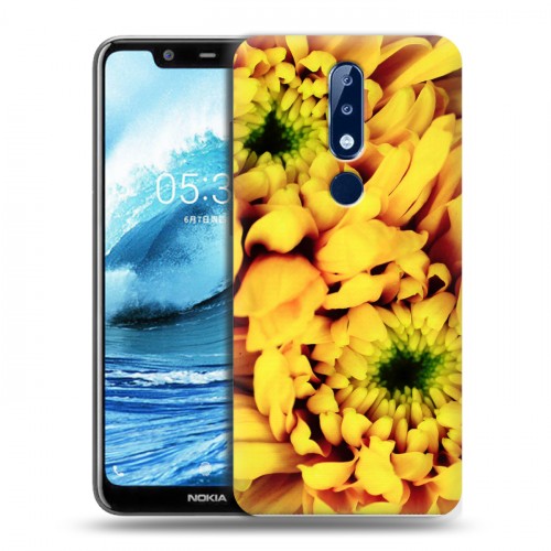 Дизайнерский пластиковый чехол для Nokia 5.1 Plus Монохромные цветы